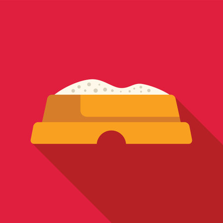Full cat litter box being ready for cat using on red backgroundのイラスト素材