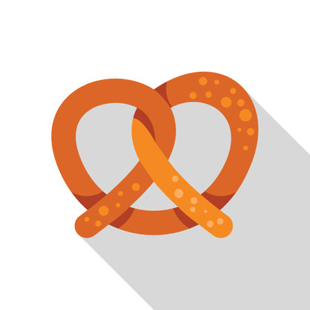 Delicious freshly baked pretzel lying on white backgroundのイラスト素材