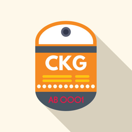 Luggage tag with airport code ckg for chongqing jiangbei international airport, china, is ready to be attached to your bagのイラスト素材