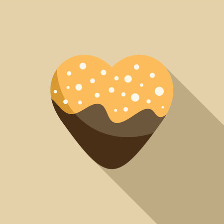 Sweet treat with chocolate topping and white sprinkles for valentines day or a romantic occasionのイラスト素材