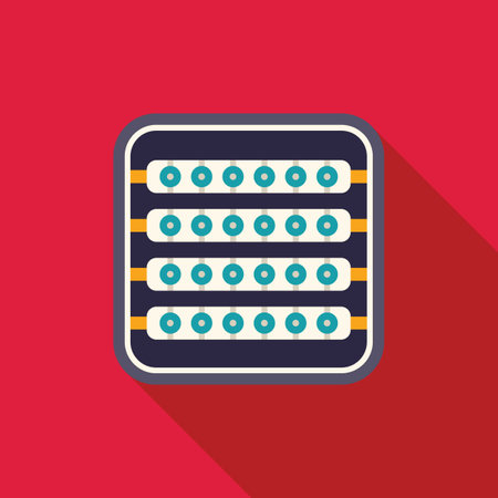 Illustration of an abacus casting a long shadow, ideal for projects related to business, finance, and accountingのイラスト素材