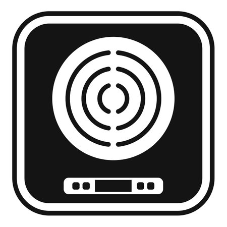 Induction cooker panel icon in simple style isolated on white backgroundのイラスト素材