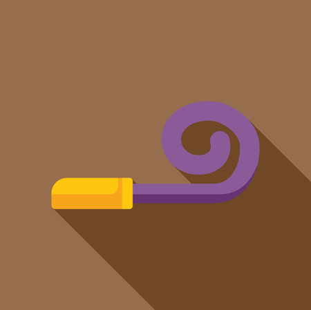 Party blower is making noise for a birthday party or new years eve celebrationのイラスト素材