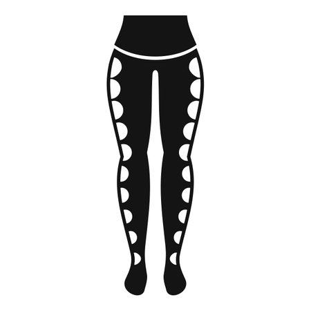 Black silhouette of woman legs wearing compression tights for varicose veinsのイラスト素材