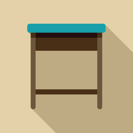 Empty examination table casting a shadow on a beige wallのイラスト素材