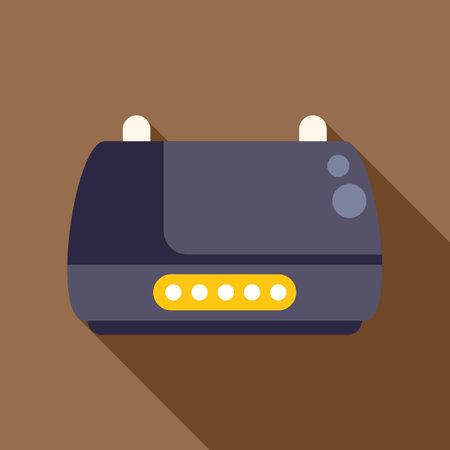 Wireless router providing internet connectivity, essential for modern home officesのイラスト素材