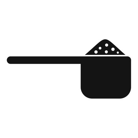 Plastic measuring spoon with sport nutrition containing protein, creatine, bcaa, gainerのイラスト素材