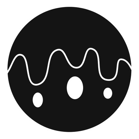 Black donut icon representing a sweet treat, often consumed for breakfast or as a dessertのイラスト素材