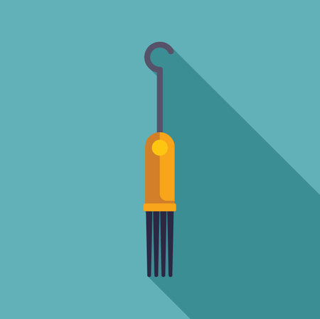 Hookah coal lighter with a long shadow on a turquoise backgroundのイラスト素材