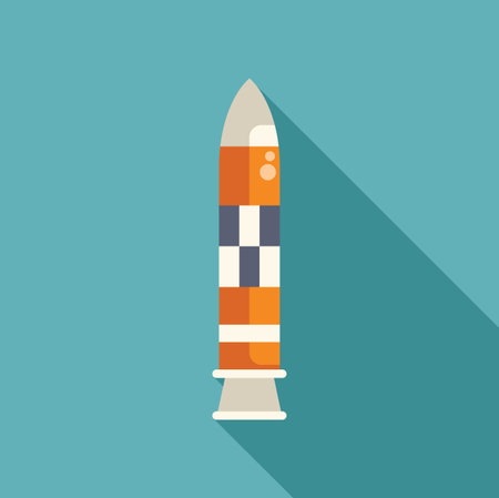 Minimalist illustration featuring a simple rocket design, ideal for topics related to space exploration, technology, and innovationのイラスト素材