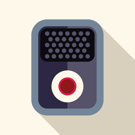 Voice recorder is recording an audio message, long shadow designのイラスト素材