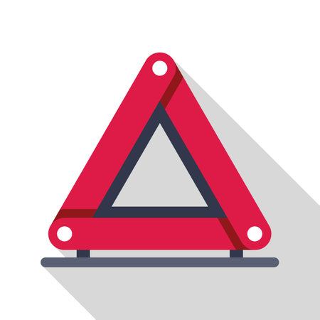 Red emergency stop sign for road safety, indicating a car breakdown or hazardのイラスト素材