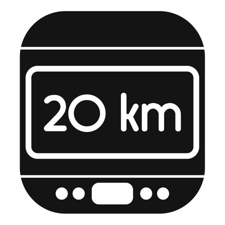 Simple vector icon of a smartwatch displaying the distance walked in kilometersのイラスト素材