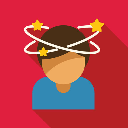 Simple icon style image representing dizziness, vertigo, or disorientationのイラスト素材
