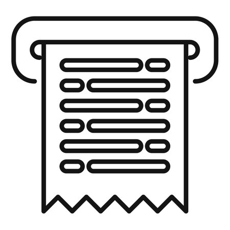 Simple icon of a receipt coming out of a pos printing machineのイラスト素材
