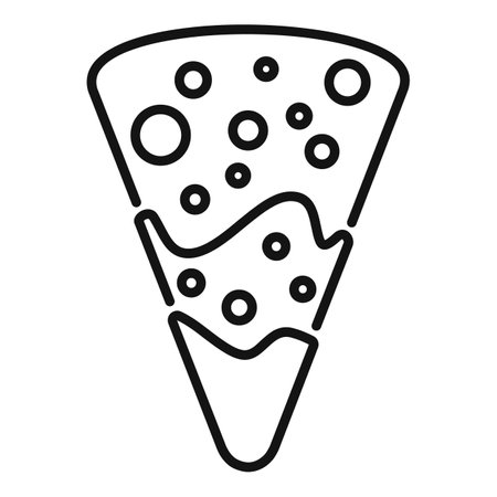 Simple vector icon of a slice of pizza with cheese dripping for restaurant menus and food blogsのイラスト素材