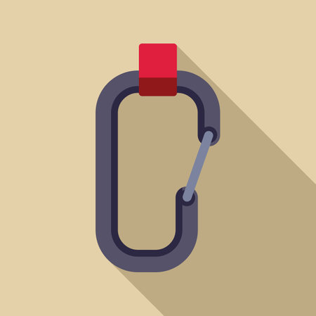 Single climbing carabiner for attaching a rope to a climbing harness, essential safety equipment for rock climbingのイラスト素材