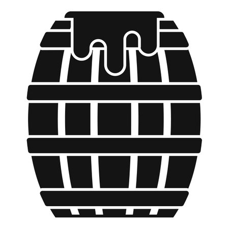 Classic wooden barrel overflowing with freshly harvested honey, symbolizing natural sweetness and abundanceのイラスト素材
