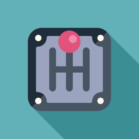 Manual gear stick is showing the six gears for driving forward, backward and parkingのイラスト素材