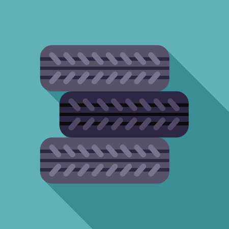 Illustration featuring a stack of three car tires, representing the automotive industry and the importance of tire maintenanceのイラスト素材