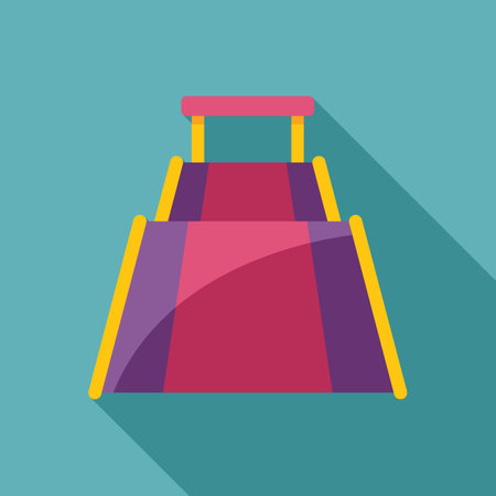 Colorful childrens slide is standing in a playgroundのイラスト素材