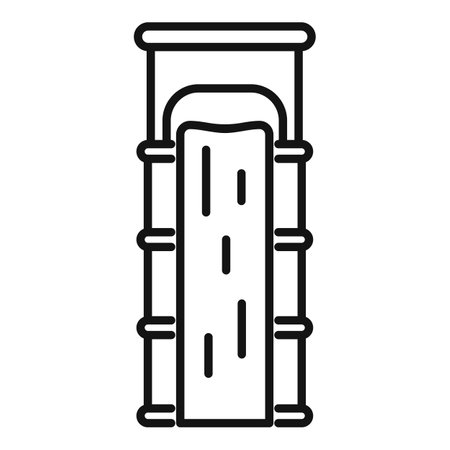 Simple line icon of a waterslide, perfect for representing summer fun and water parksのイラスト素材