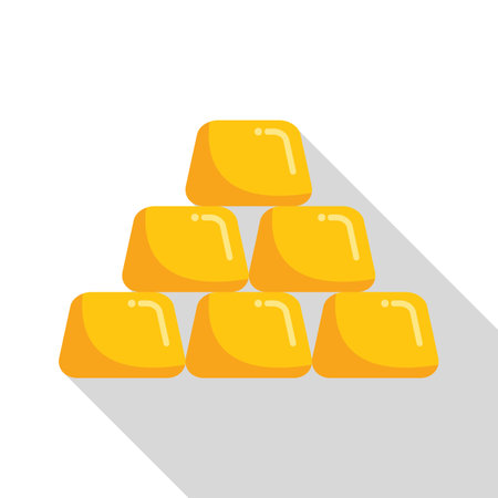 Pyramid of gold bars is casting a long shadow, symbolizing wealth, investment, and financial successのイラスト素材