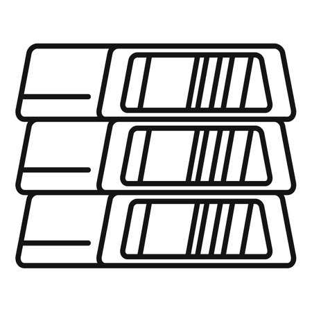 Simple line art icon of a stack of credit cards, symbolizing online transactions and digital payment methodsのイラスト素材