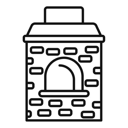 Simple bakery logo with a traditional brick oven for baking fresh breadのイラスト素材