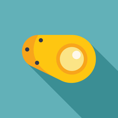 Yellow submarine floating in the ocean depths with long shadowのイラスト素材