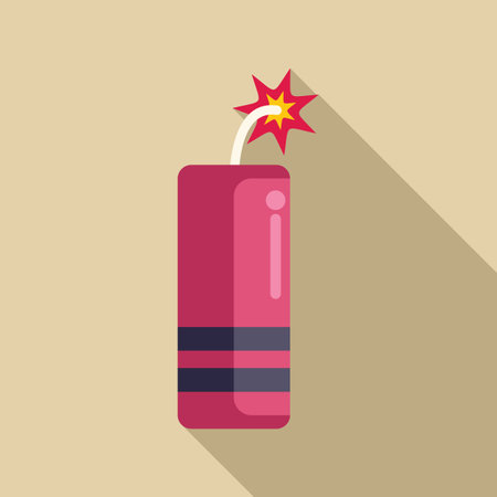 Red dynamite stick with a burning fuse is about to explodeのイラスト素材