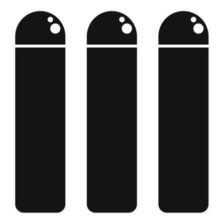 Simple vector illustration of three grain silos standing outdoorのイラスト素材