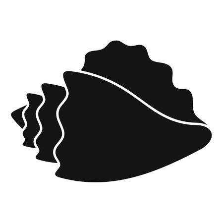 Black silhouette of a seashell isolated on a white backgroundのイラスト素材