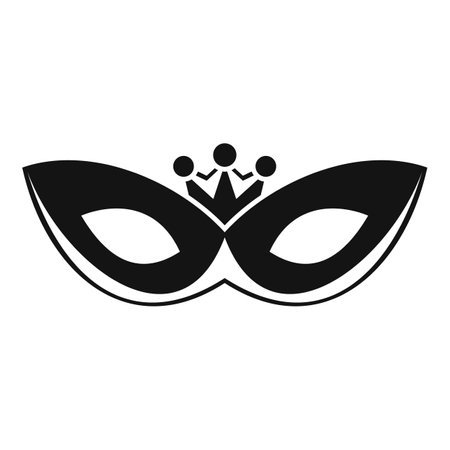 Black carnival mask with a crown, symbolizing celebration and mysteryのイラスト素材