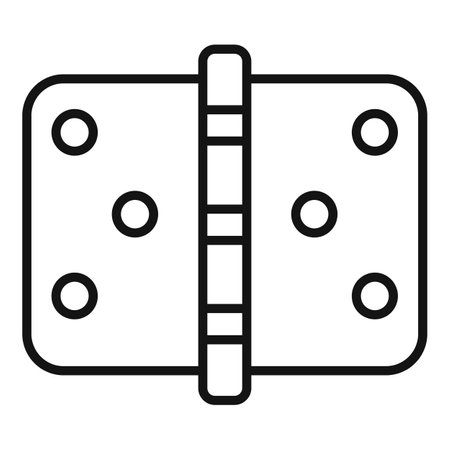 Black linear door hinge icon, simple silhouette of furniture hardwareのイラスト素材