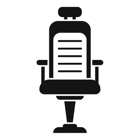 Black glyph icon representing a comfortable office chair, ideal for representing office work or a managerのイラスト素材