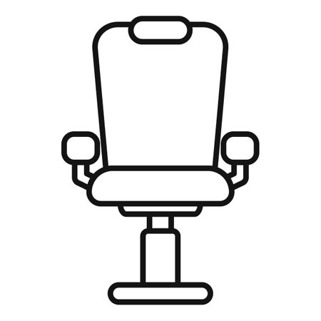 Black outline icon of a comfortable barber chair, perfect for projects related to hairdressing, beauty, and personal careのイラスト素材