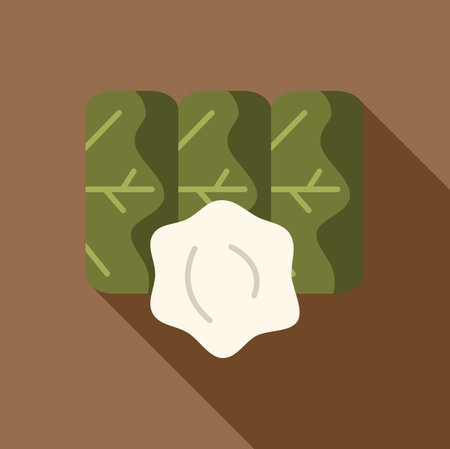 This flat icon design depicts a traditional middle eastern dolma dish, perfect for food bloggers and menu designersのイラスト素材