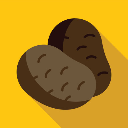 This vector icon features two simple potatoes, ideal for representing healthy eating, vegan diets, or agricultural themesのイラスト素材