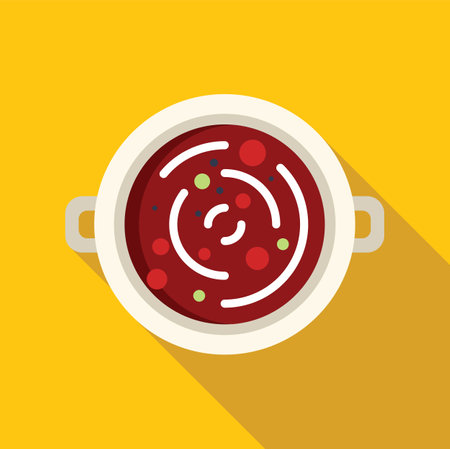 Simple yet appealing vector graphic of a soup dish, perfect for food related projectsのイラスト素材