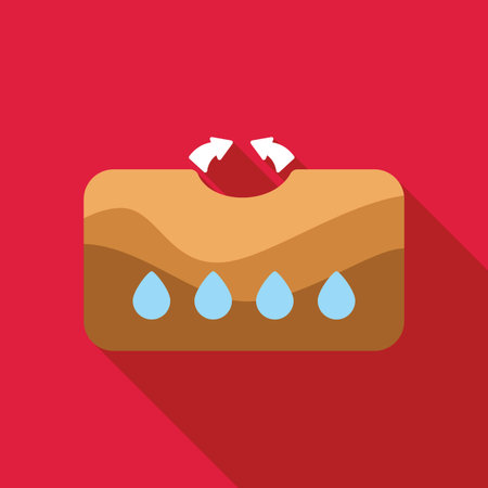 Compacted soil being aerated allowing water penetration, concept of gardening and farmingのイラスト素材