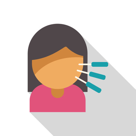 Woman undergoing acupuncture treatment for a natural approach to beauty and wellnessのイラスト素材