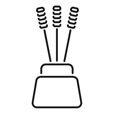 Aroma reed diffuser spreading pleasant scent around room improving mood and reducing stress with essential oils line iconのイラスト素材