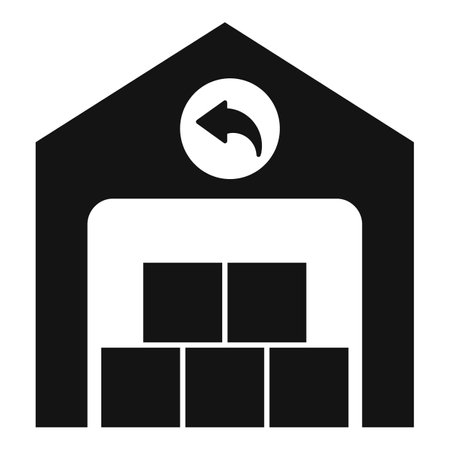 Simple vector icon representing a storage unit with a return arrowのイラスト素材