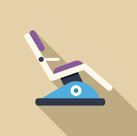 Adjustable medical chair with comfortable padding, designed for patient examinations and procedures in a clinical settingのイラスト素材