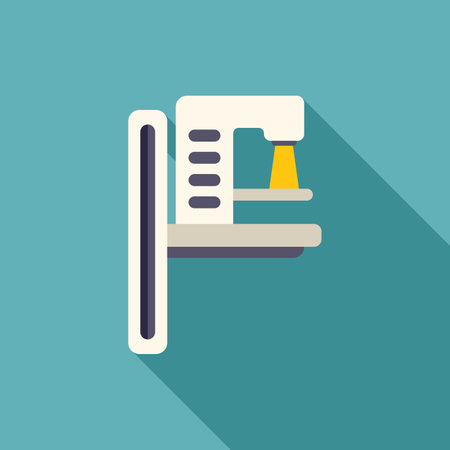 X ray machine generating radiation, used for medical imaging to assist in diagnosis and treatmentのイラスト素材