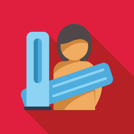 Patient undergoing radiation therapy for cancer treatment in oncology departmentのイラスト素材