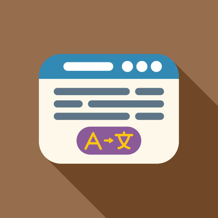 Browser window translating from english to chinese, presenting new opportunities for communication and understandingのイラスト素材