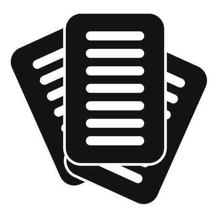 Icon of two documents representing paperwork, symbolizing office work or administrative tasksのイラスト素材