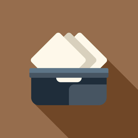 Wet wipes package dispensing cleaning wipes with a long shadowのイラスト素材